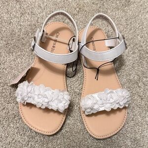 NWT Christie and Jill White Floral Sandals girls size 3